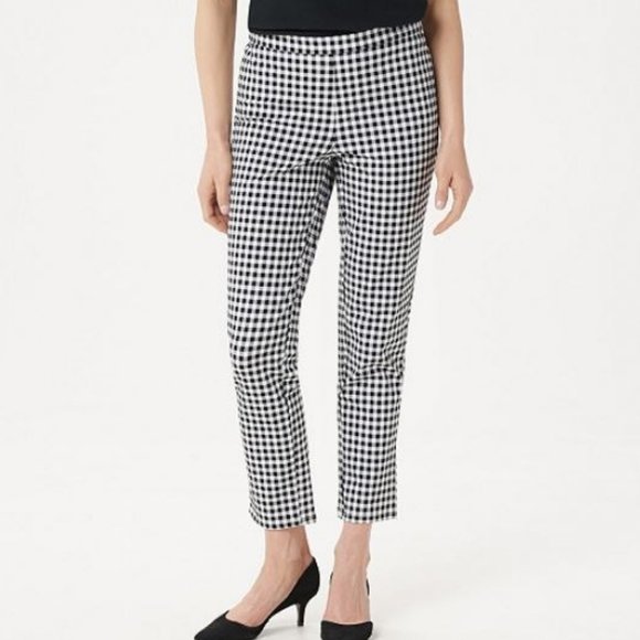 Isaac Mizrahi Pants - Isaac Mizrahi Petite Stretch Printed Ankle Pants
